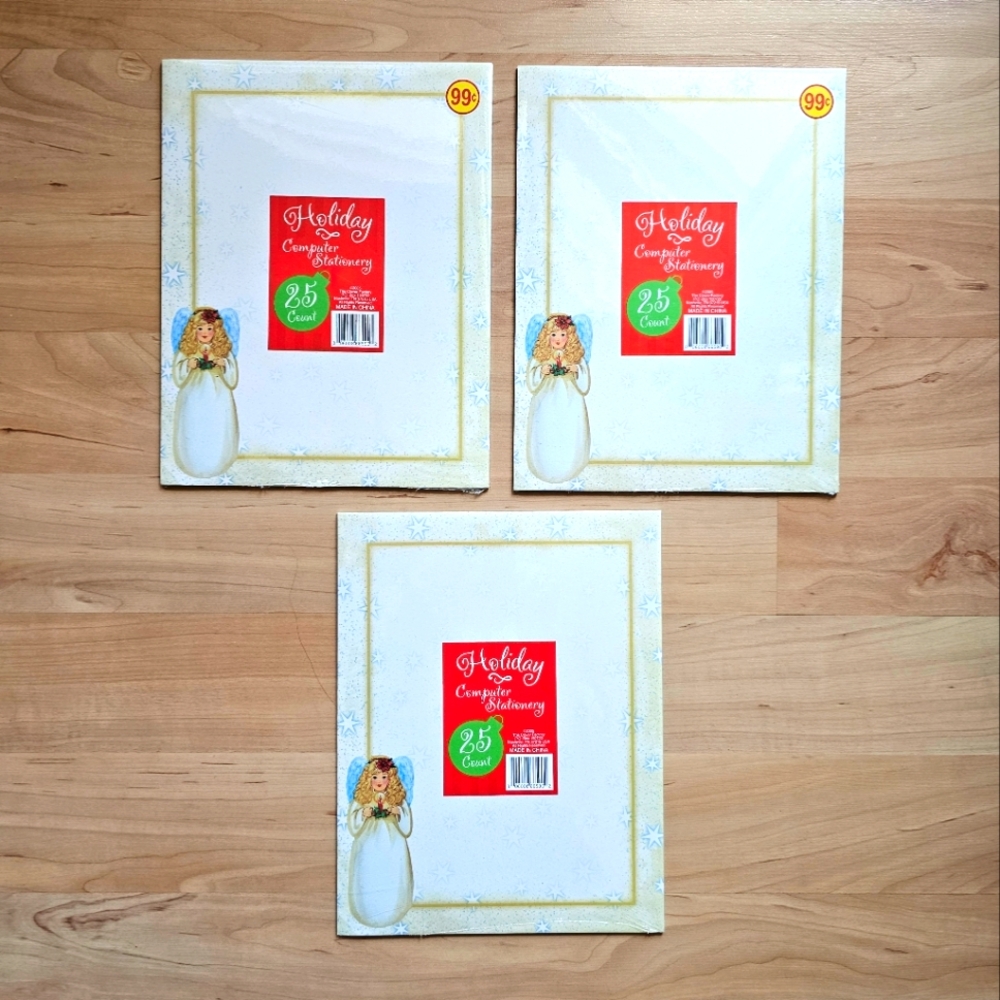 NWT The Clever Factory Stationery Paper Holiday Angel Lot of 3